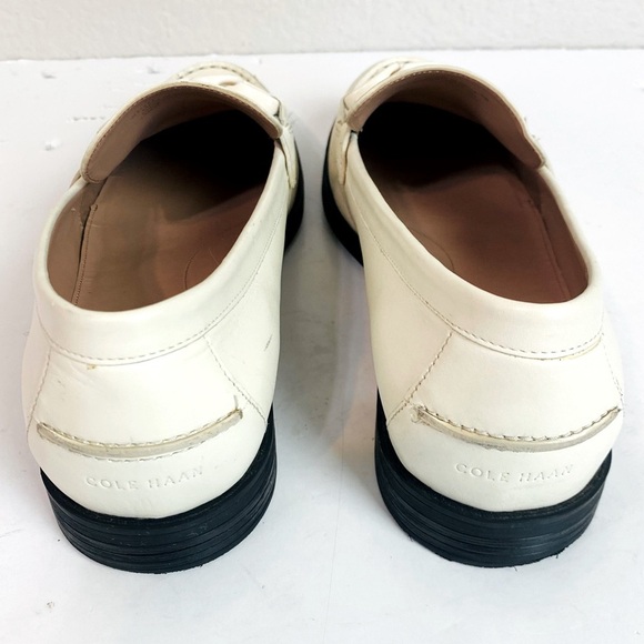 Cole Haan Ivory Leather Stassi Chain Loafer Size 11 - Picture 4 of 7